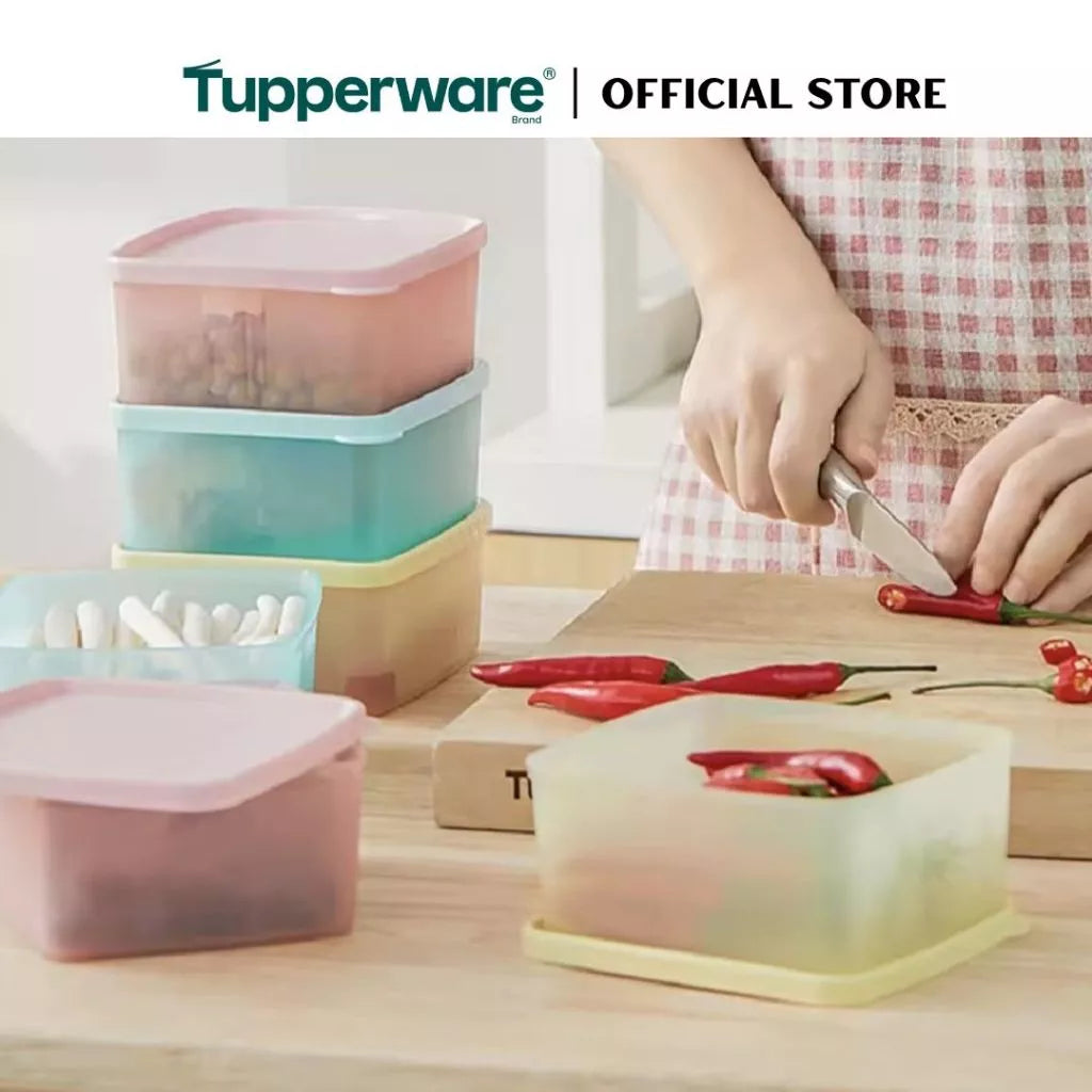 Tupperware 2pcs Stacking Square Food Storage containers (800ml) TP0032 - image 6
