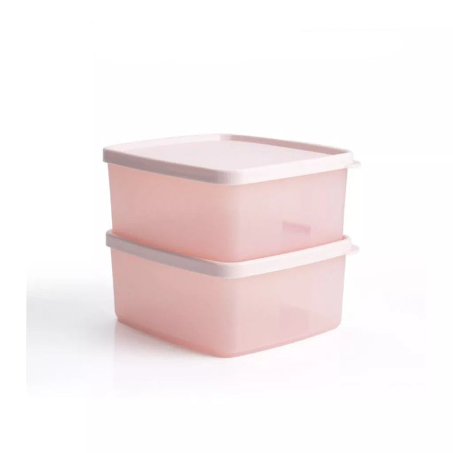 Tupperware 2pcs Stacking Square Food Storage containers (400ml) TP0031
