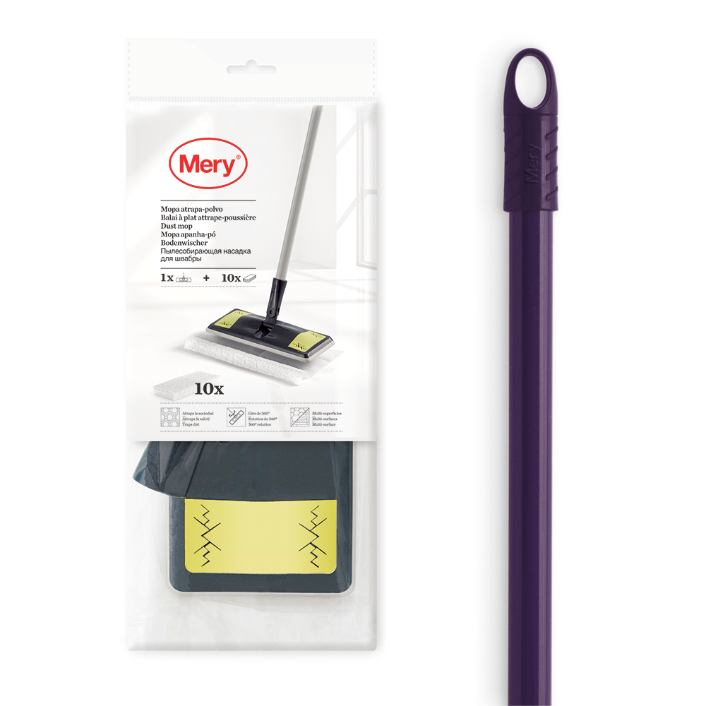 Mery 360° Rotation Dust Wiper Mop (With 10 Pieces Refills)