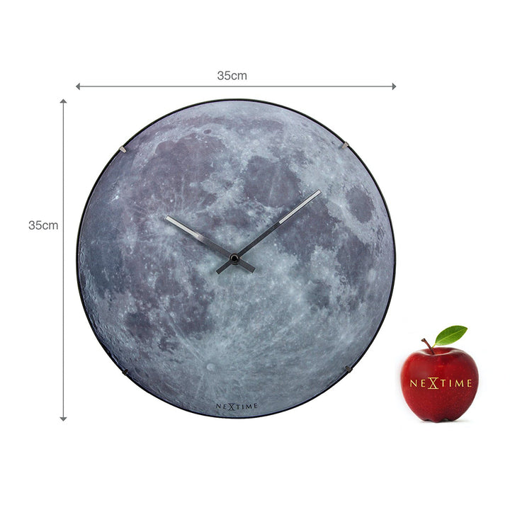 NeXtime Blue Moon Dome Wall Clock 35cm (Luminous)