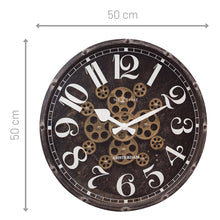 Load image into Gallery viewer, NeXtime Henry Moving Gear Wall Clock 50cm (Black/White)
