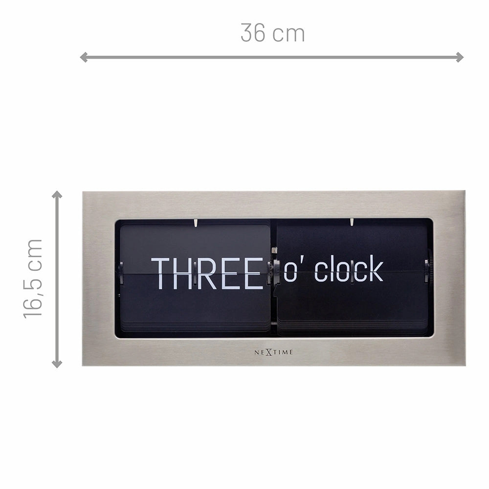 Jam Meja NeXtime Flip 16.7x36cm (Perak)