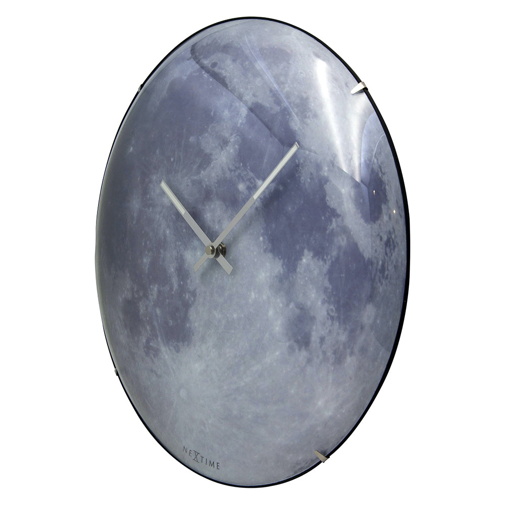 NeXtime Blue Moon Dome Wall Clock 35cm (Luminous)