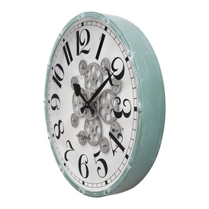 NeXtime Henry Moving Gear Wall Clock 50cm (Green/White)