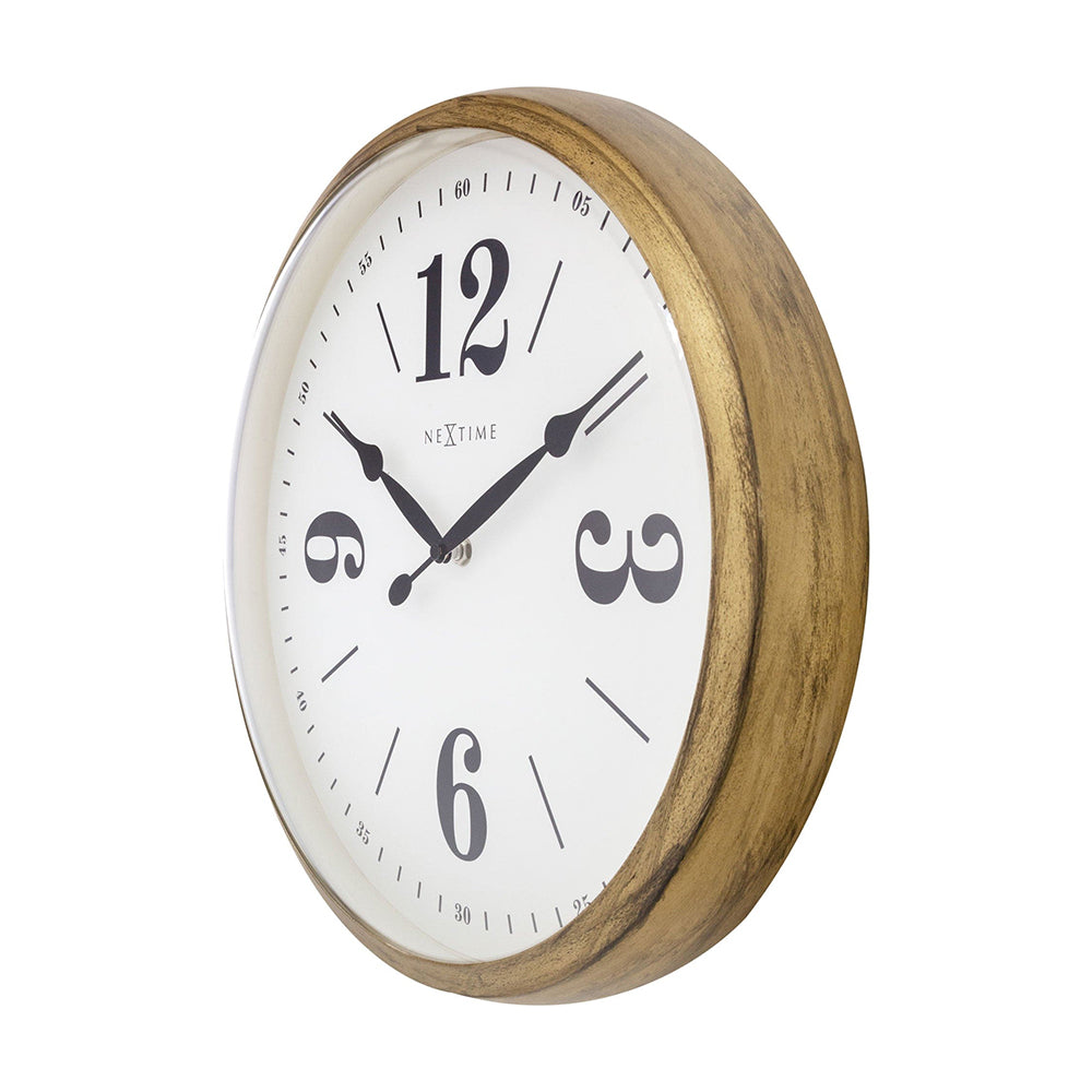 Jam Dinding Klasik NeXtime 39cm (Emas/Putih)