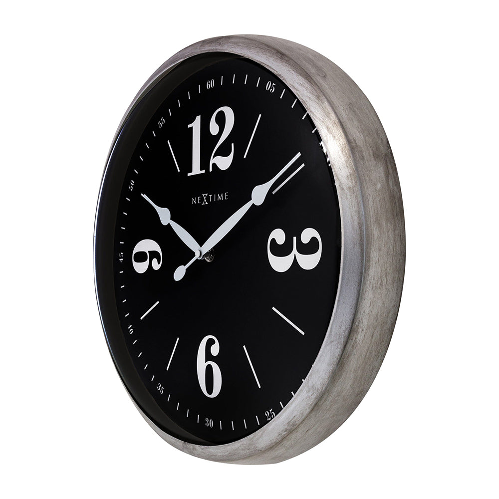 Jam Dinding Klasik NeXtime 39cm (Perak/Hitam)