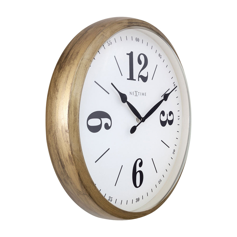 Jam Dinding Klasik NeXtime 39cm (Emas/Putih)