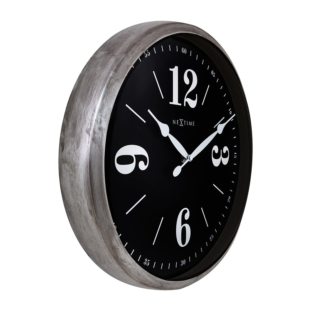 Jam Dinding Klasik NeXtime 39cm (Perak/Hitam)