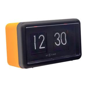 NeXtime Flip Table Clock 18x10x7cm (Orange/Black)