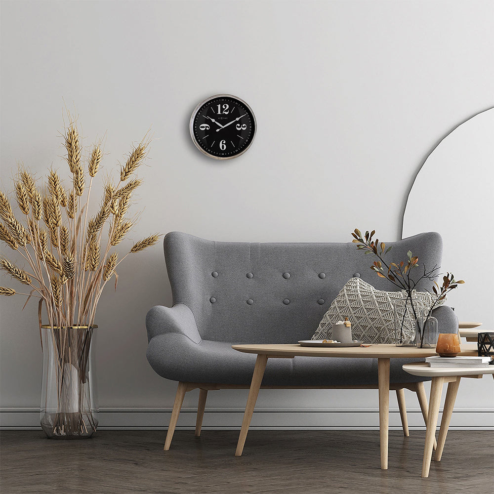 Jam Dinding Klasik NeXtime 39cm (Perak/Hitam)
