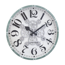 Load image into Gallery viewer, NeXtime Henry Moving Gear Wall Clock 50cm (Green/White)

