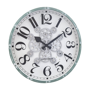NeXtime Henry Moving Gear Wall Clock 50cm (Green/White)