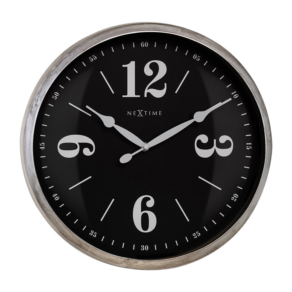 Jam Dinding Klasik NeXtime 39cm (Perak/Hitam)