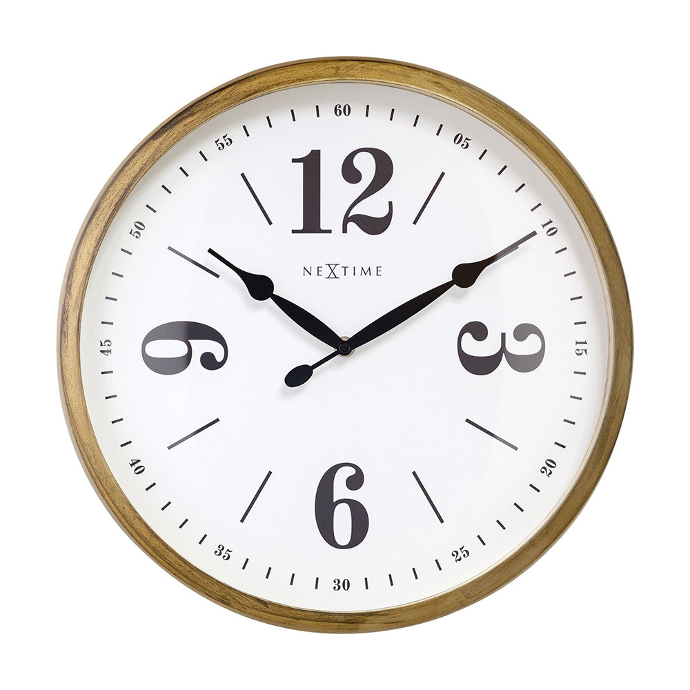 Jam Dinding Klasik NeXtime 39cm (Emas/Putih)