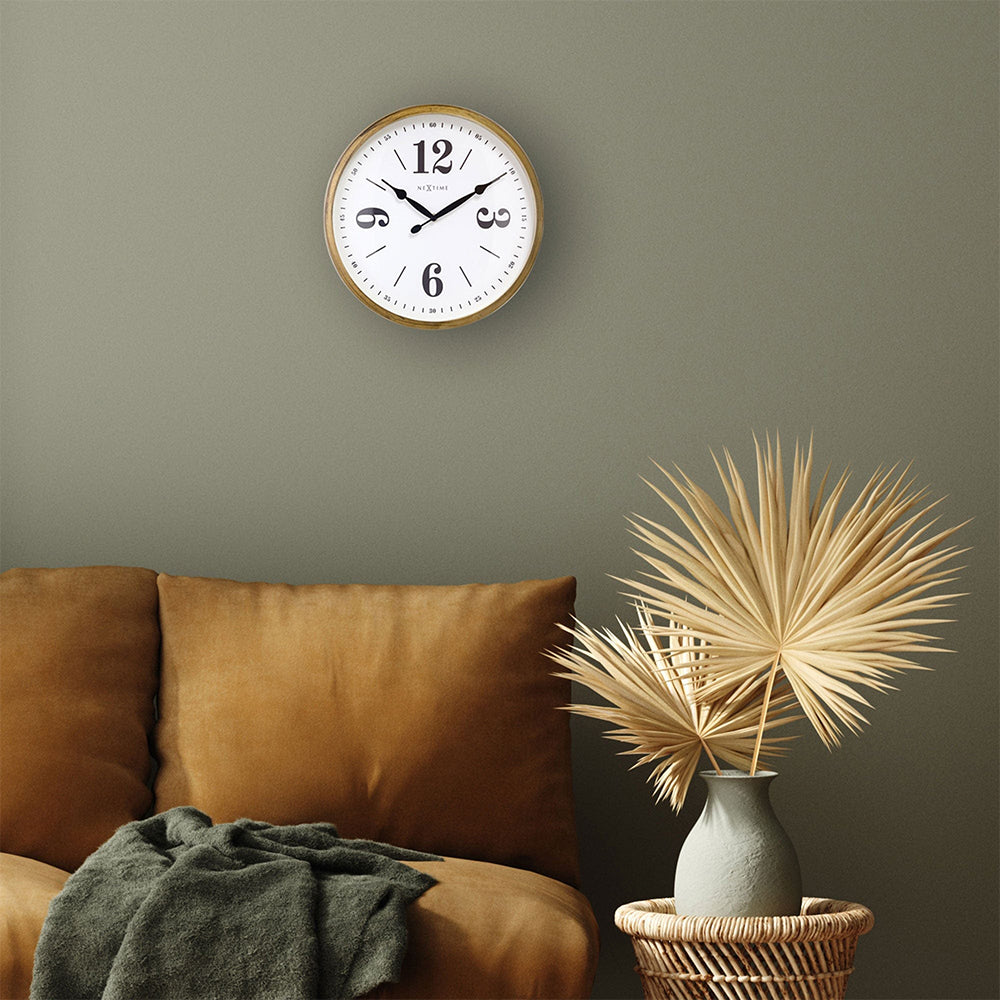 Jam Dinding Klasik NeXtime 39cm (Emas/Putih)