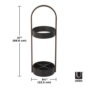 UMBRA Bellwood Umbrella Stand, Black/Walnut