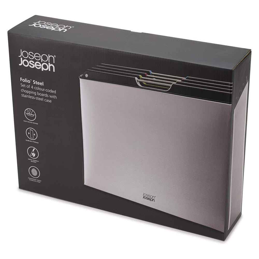 Joseph Joseph Folio Steel 4 Keping Set Papan Mencincang - Keluli Tahan Karat 