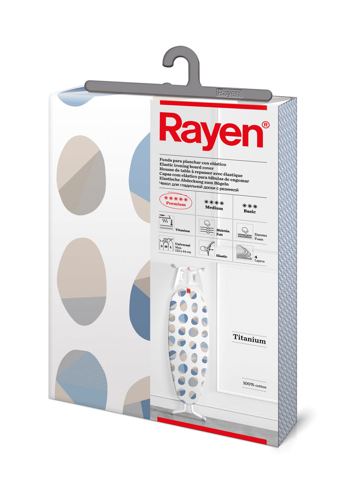 Rayen 4 Layer Padding Premium Pebble Elastic Ironing Board Cover 122 x44cm