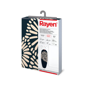 Rayen 3 Layer Padding Navy Blue Flower Beige Elastic Ironing Board Cover 122x44cm