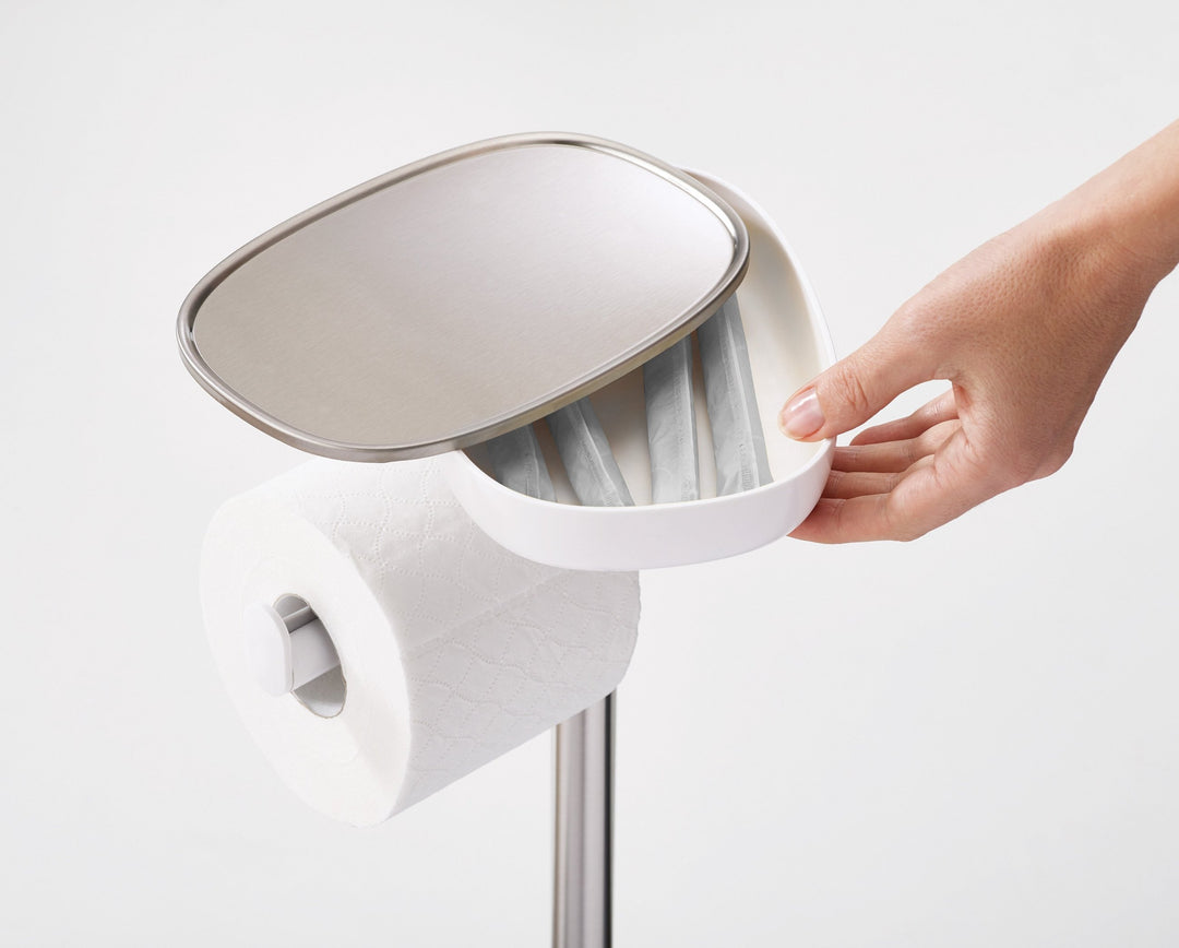 Joseph Joseph EasyStore Plus Toilet Paper Holder with Flex Steel Toilet Brush 5