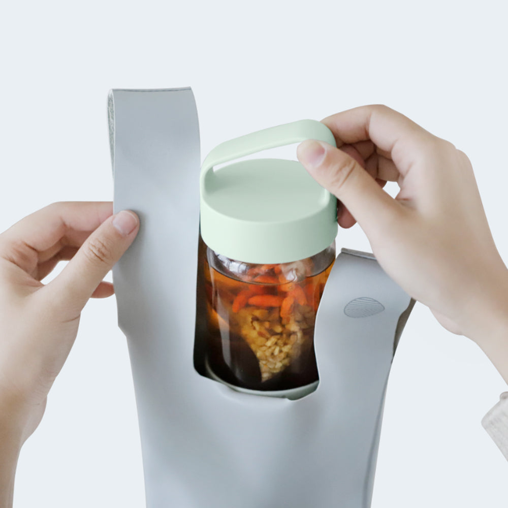 BUYDEEM Botol Kaca Mudah Alih 400ml, Putih 
