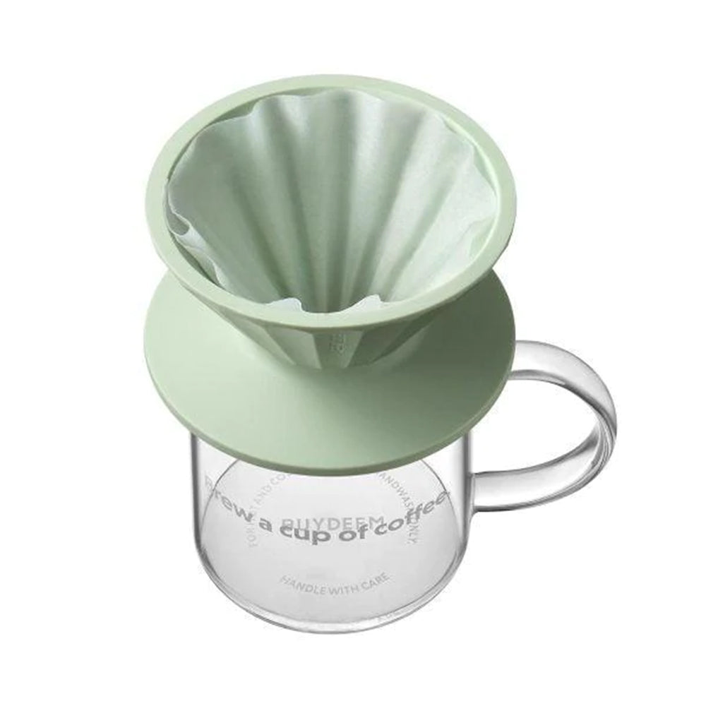 BUYDEEM Coffee Dripper Set, Nyaman Kehijauan 