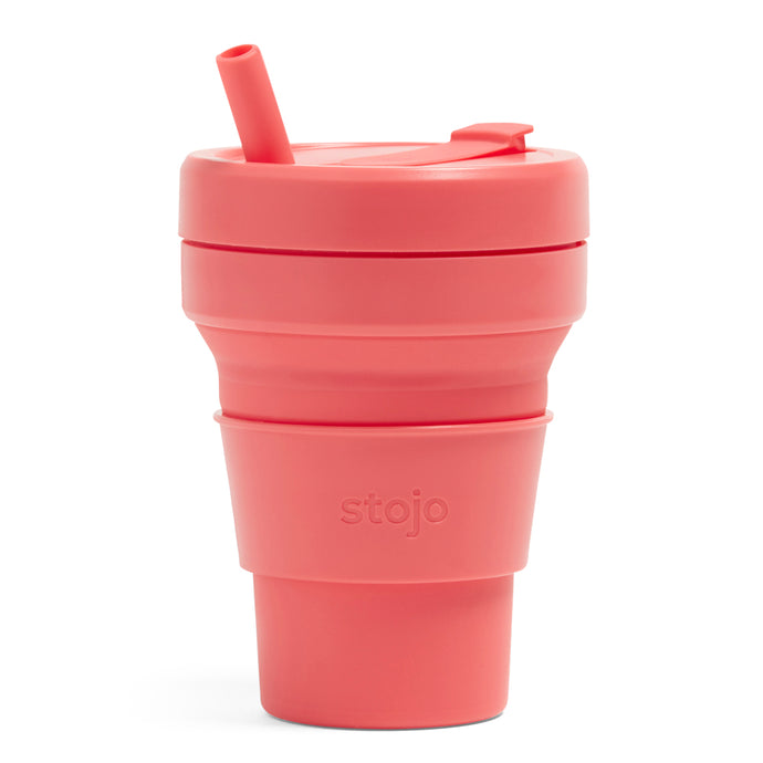 Stojo Biggie Collapsible cup 16oz Coral