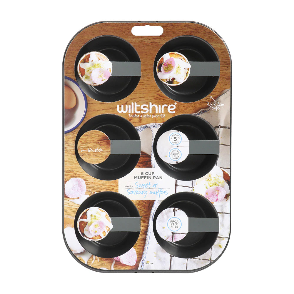 WILTSHIRE Easybake Muffin Tray (6 Cups)
