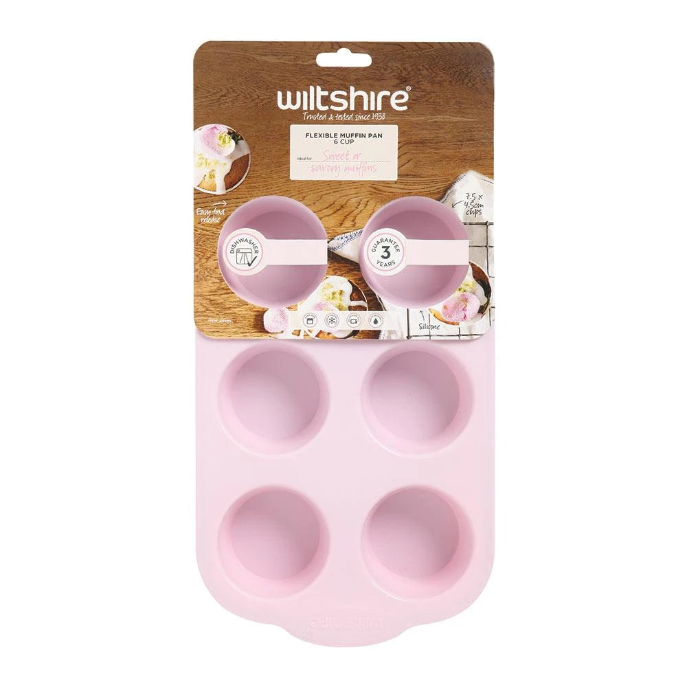 WILTSHIRE Bend N Bakar Silicone 6 Cup Muffin Pan