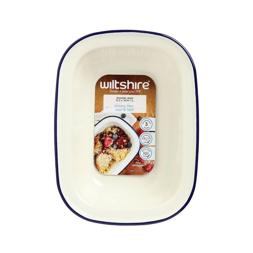 WILTSHIRE Enamel Oblong Pie Dish 1L
