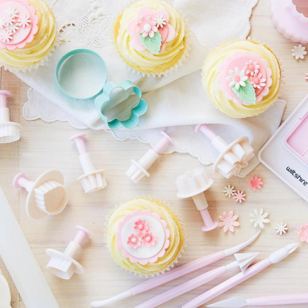 WILTSHIRE Set Pemotong & Penolak Bunga Fondant 4pc