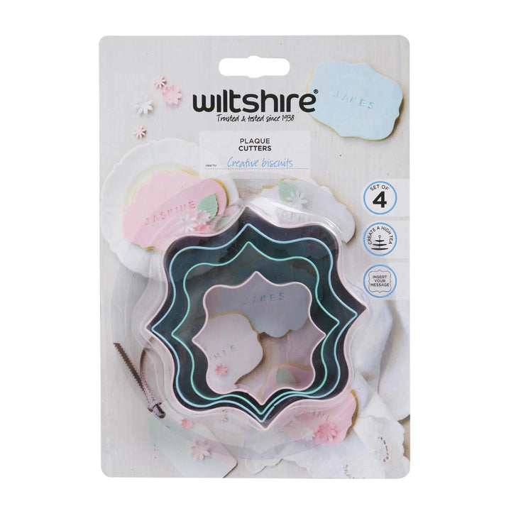 WILTSHIRE Cookie Cutters Plaque Shaped 4pc
