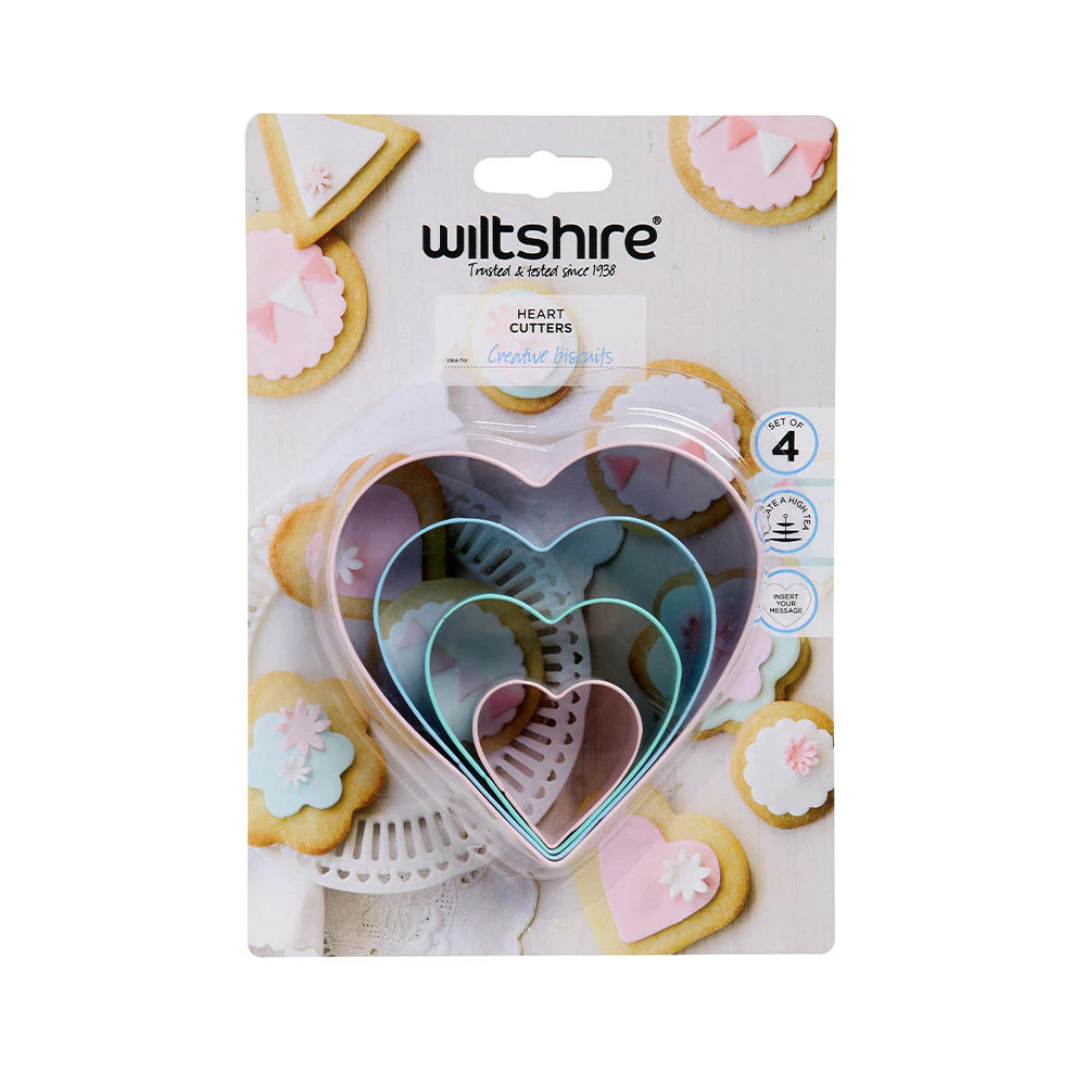 WILTSHIRE Cookie Cutters Heart Shaped 4pc