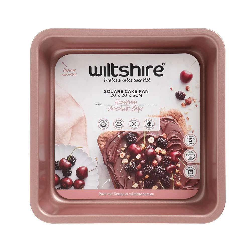 WILTSHIRE Kuali Kek Square Elegant Rose Gold 20cm