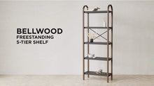 Load and play video in Gallery viewer, UMBRA Bellwood 5-Tier Freestanding Shelf, Black/Walnut
