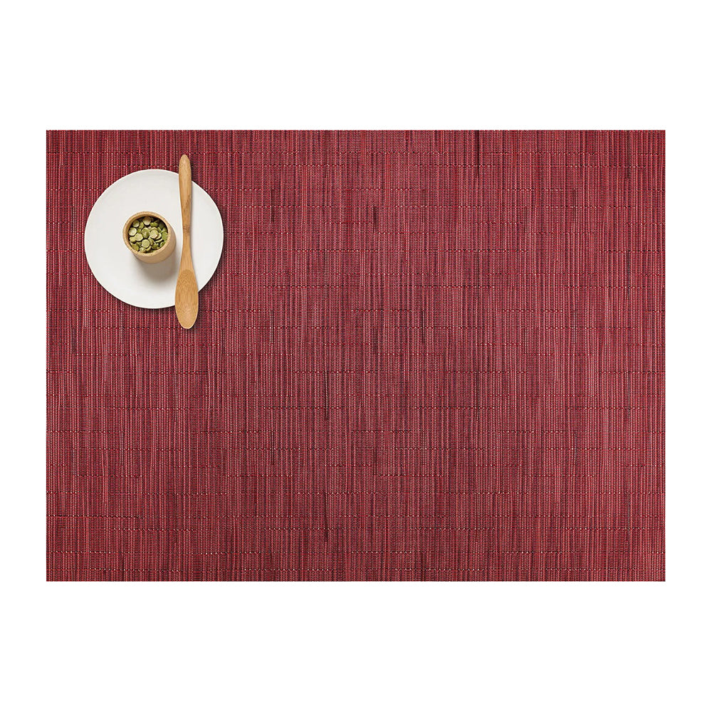 CHILEWICH TerraStrand Microban Anyaman Buluh Alas Meja 36 x 48 cm, Cranberry