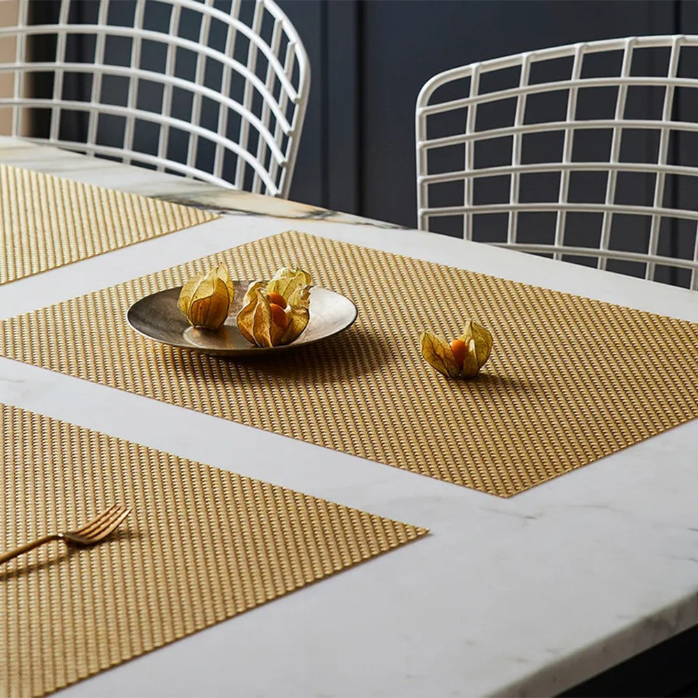 CHILEWICH TerraStrand Microban Basketweave Woven Table Mat 36 x 48 cm, Carbon