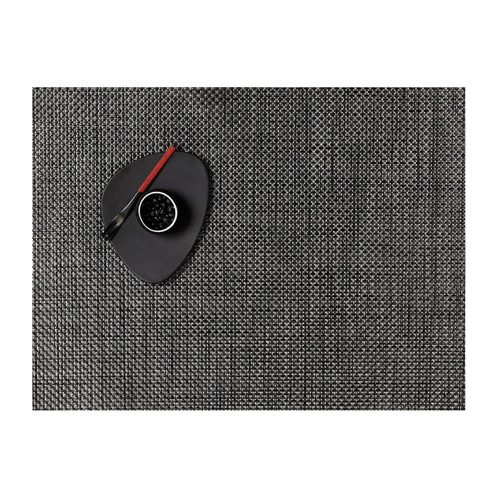 CHILEWICH TerraStrand Microban Anyaman Tikar Meja Anyaman 36 x 48 cm, Karbon