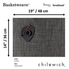 Load image into Gallery viewer, CHILEWICH TerraStrand¬Æ Microban¬Æ Basketweave Woven Table Mat 36 x 48 cm, Carbon
