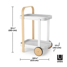 Load image into Gallery viewer, UMBRA Bellwood Bar / Serving Cart, White/Natural
