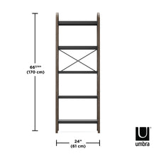Load image into Gallery viewer, UMBRA Bellwood 5-Tier Freestanding Shelf, Black/Walnut
