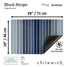 Load image into Gallery viewer, CHILEWICH TerraStrand® Microban®  Block Stripe Door Mat 46 x 71 cm, Denim
