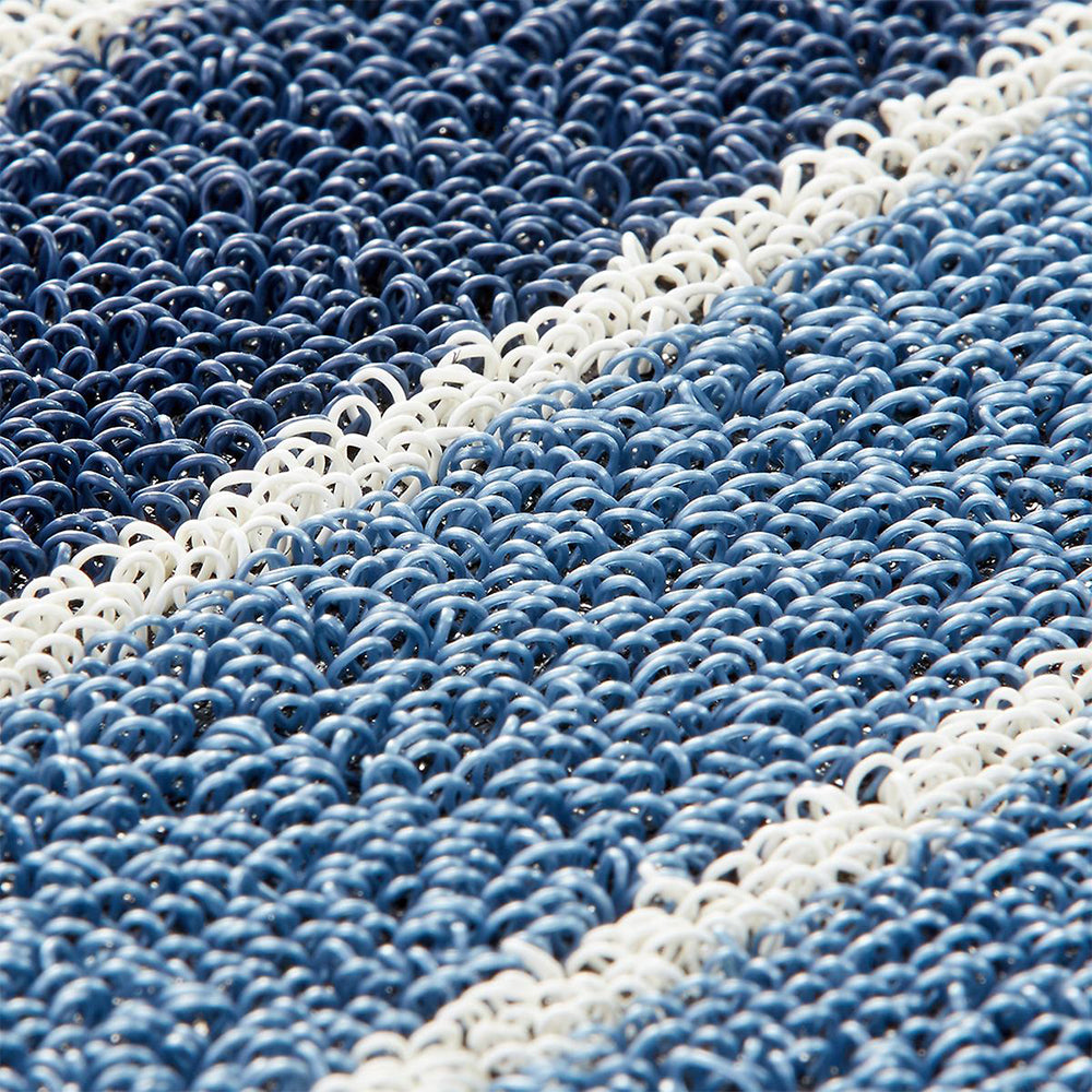 CHILEWICH TerraStrand¬Æ Microban¬Æ Block Stripe Door Mat 46 x 71 cm, Denim