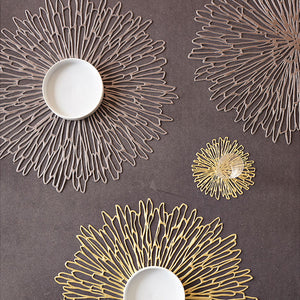 CHILEWICH TerraStrand¬Æ Microban¬Æ Bloom Moulded Table Mat 38 x 39 cm, Gunmetal