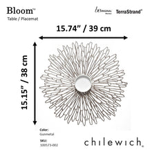 Load image into Gallery viewer, CHILEWICH TerraStrand¬Æ Microban¬Æ Bloom Moulded Table Mat 38 x 39 cm, Gunmetal
