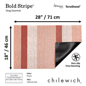 CHILEWICH TerraStrand¬Æ Microban¬Æ Bold Stripe Door Mat, 46 x 71 cm, Peach