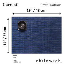 Load image into Gallery viewer, CHILEWICH TerraStrand¬Æ Microban¬Æ Current Woven Table Mat 36 x 48 cm, Blue
