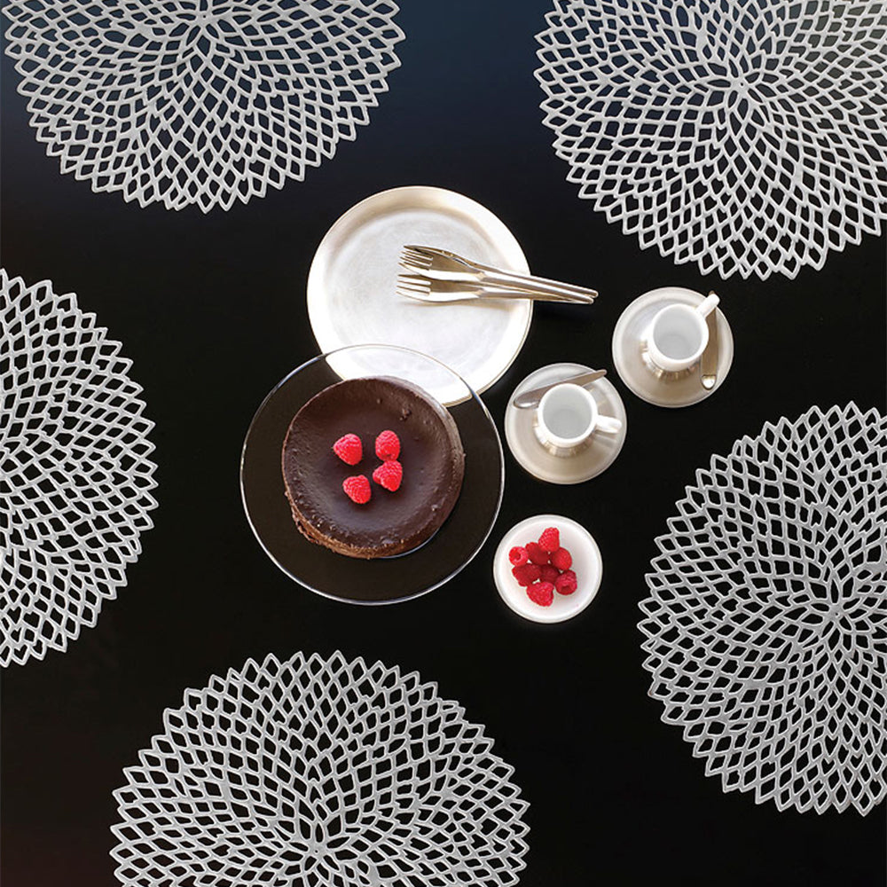 CHILEWICH TerraStrand Microban Dahlia Mould Table Mat 36 x 38 cm, Perak
