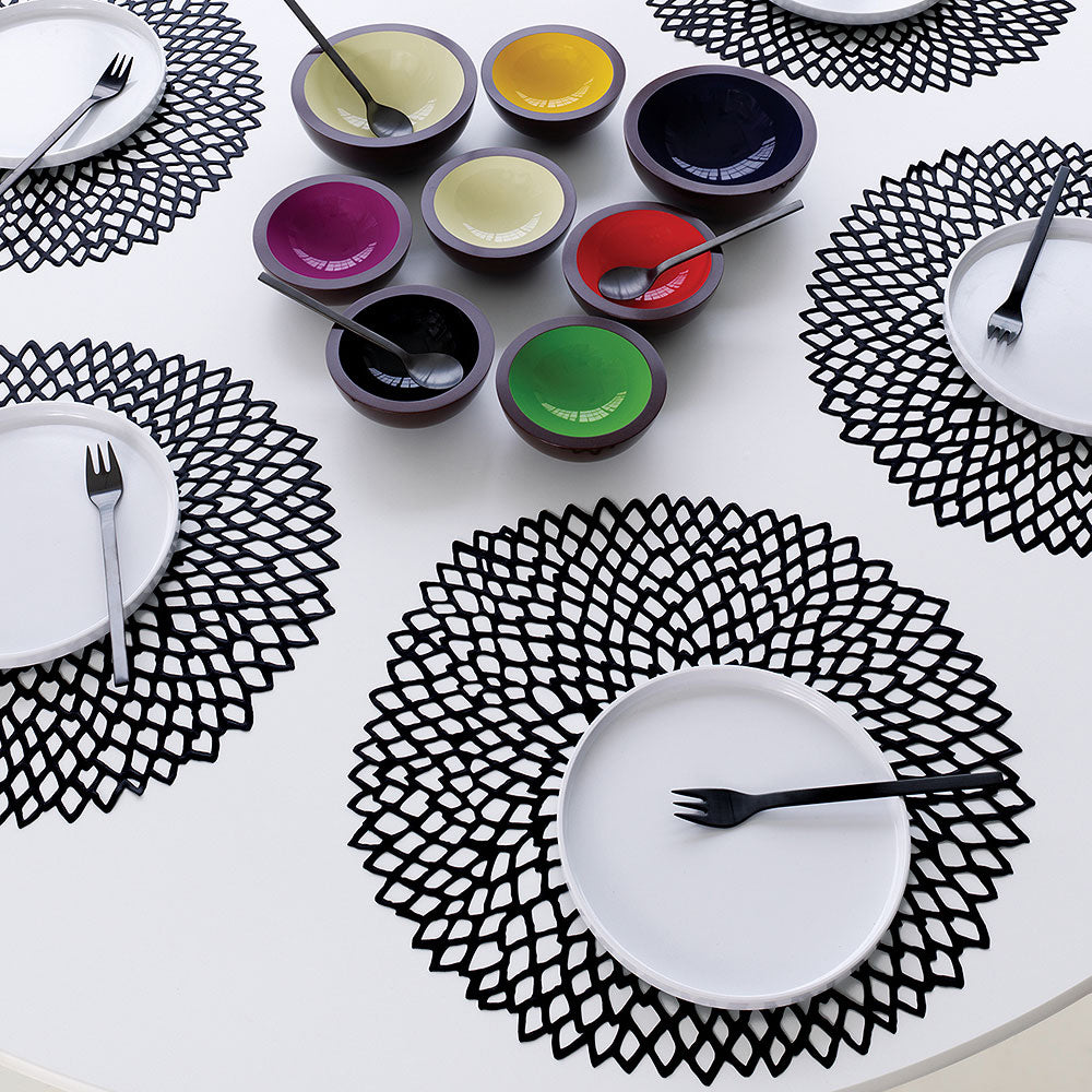 CHILEWICH TerraStrand Microban Dahlia Mould Table Mat 36 x 38 cm, Gunmetal