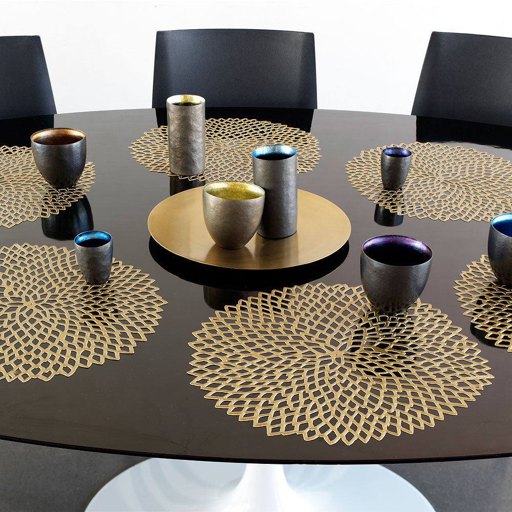 CHILEWICH TerraStrand Microban Dahlia Mould Table Mat 36 x 38 cm, Loyang